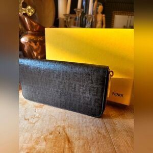 Fendi Zip Around Zucca Unisex Wallet NWT